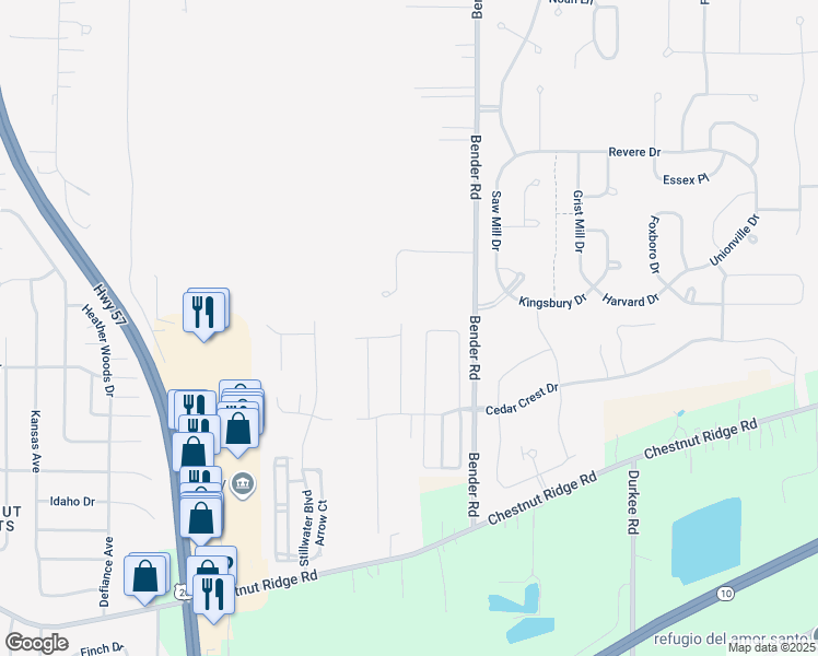 map of restaurants, bars, coffee shops, grocery stores, and more near 170 Westminster Way in Elyria