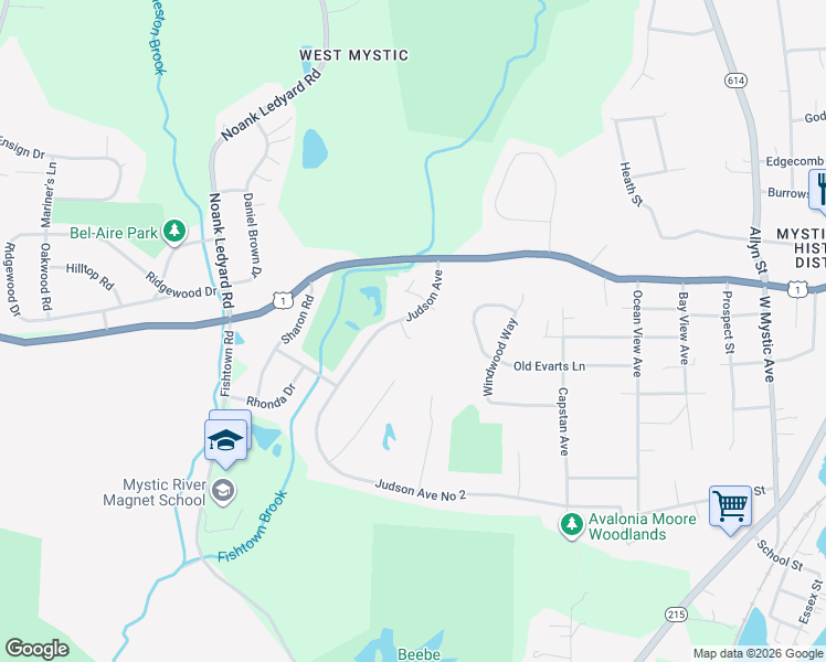 map of restaurants, bars, coffee shops, grocery stores, and more near 11 Swan Lane in Groton