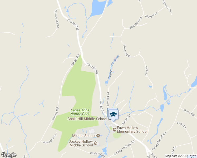 map of restaurants, bars, coffee shops, grocery stores, and more near 462 Fan Hill Road in Monroe
