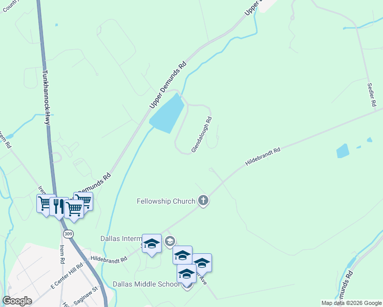 map of restaurants, bars, coffee shops, grocery stores, and more near 11 Glendalough Road in Dallas