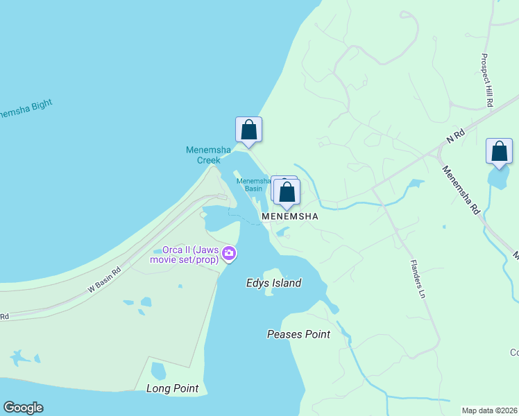 map of restaurants, bars, coffee shops, grocery stores, and more near 17 Boathouse Rd in Chilmark