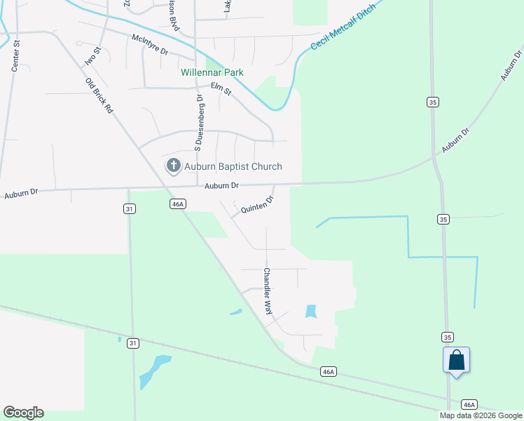 map of restaurants, bars, coffee shops, grocery stores, and more near 1415 Quinten Street in Auburn