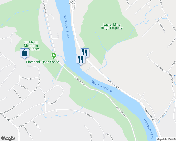 map of restaurants, bars, coffee shops, grocery stores, and more near 8 Jefferson Street in Seymour