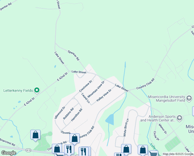 map of restaurants, bars, coffee shops, grocery stores, and more near 1 Crestview Drive in Dallas