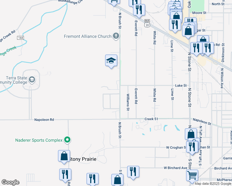 map of restaurants, bars, coffee shops, grocery stores, and more near 12 Webster Street in Fremont