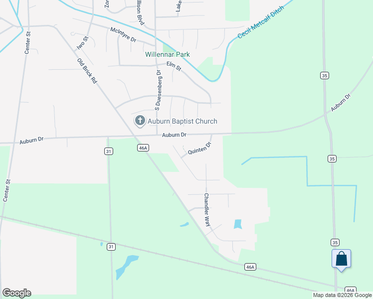 map of restaurants, bars, coffee shops, grocery stores, and more near 1402 Quinten Street in Auburn