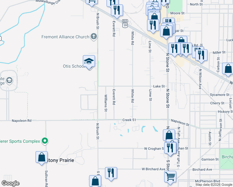 map of restaurants, bars, coffee shops, grocery stores, and more near 529 Everett Road in Fremont
