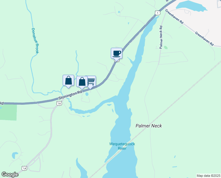 map of restaurants, bars, coffee shops, grocery stores, and more near 830 Stonington Road in Stonington