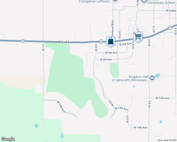 map of restaurants, bars, coffee shops, grocery stores, and more near 909 South R Street in Indianola