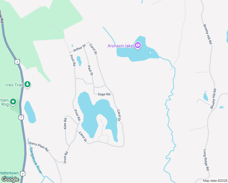 map of restaurants, bars, coffee shops, grocery stores, and more near 99 Carol Street in Danbury