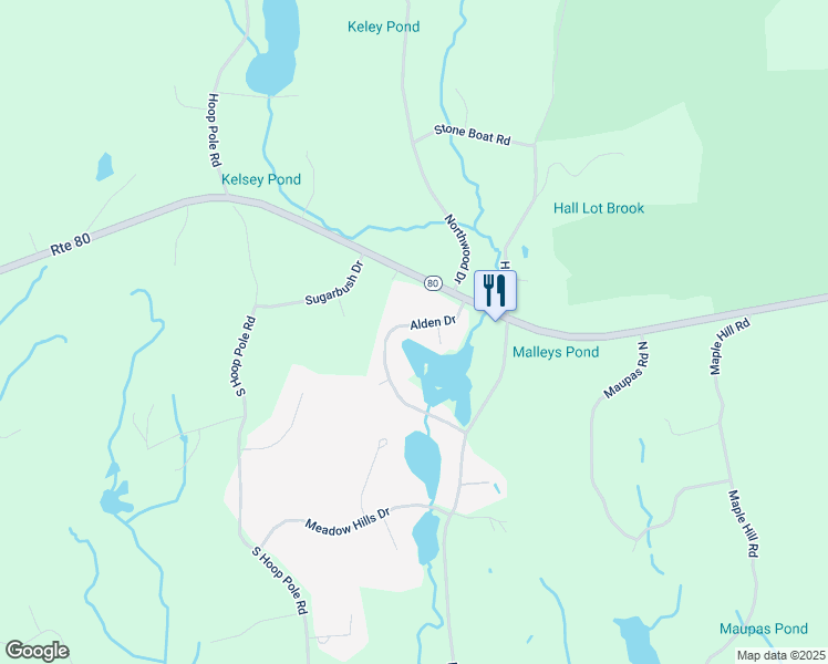map of restaurants, bars, coffee shops, grocery stores, and more near 183 Alden Drive in Guilford