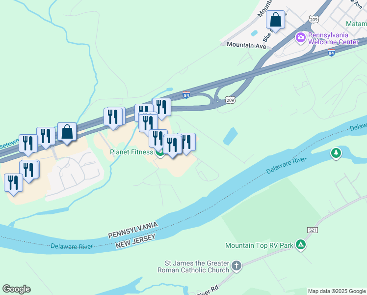 map of restaurants, bars, coffee shops, grocery stores, and more near 134 Hulst Drive in Matamoras