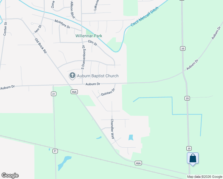 map of restaurants, bars, coffee shops, grocery stores, and more near 1415 Quinten Street in Auburn