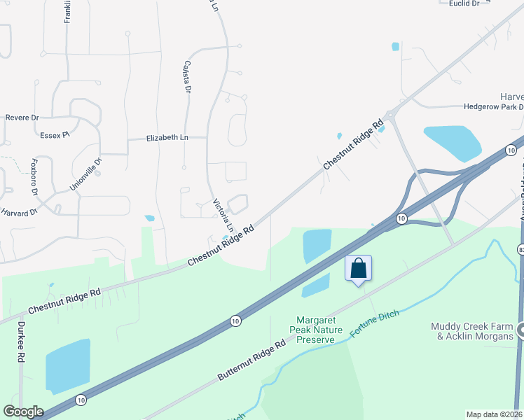 map of restaurants, bars, coffee shops, grocery stores, and more near 36895 Chestnut Ridge Road in North Ridgeville