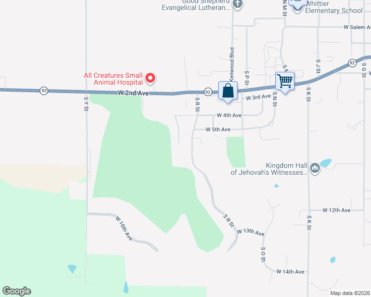 map of restaurants, bars, coffee shops, grocery stores, and more near 901 South R Street in Indianola