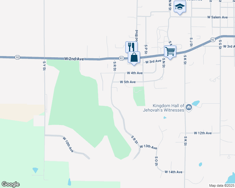 map of restaurants, bars, coffee shops, grocery stores, and more near 810 South R Street in Indianola