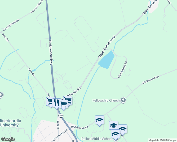 map of restaurants, bars, coffee shops, grocery stores, and more near 140 Upper Demunds Road in Dallas