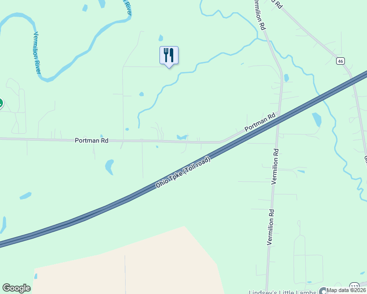 map of restaurants, bars, coffee shops, grocery stores, and more near 50943 Portman Road in Amherst