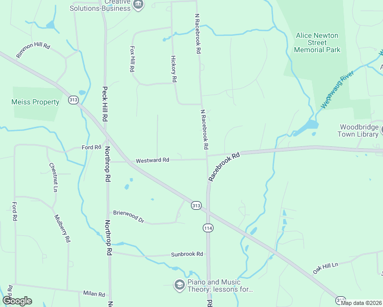 map of restaurants, bars, coffee shops, grocery stores, and more near 5 Westward Road in Woodbridge