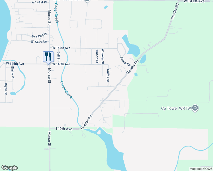 map of restaurants, bars, coffee shops, grocery stores, and more near 6415 West 146th Place in Crown Point