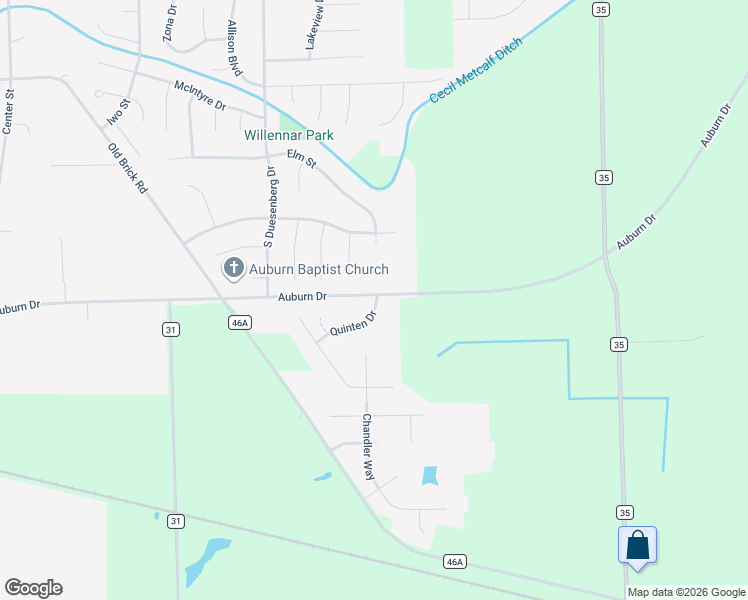 map of restaurants, bars, coffee shops, grocery stores, and more near 1508 Quinten Drive in Auburn