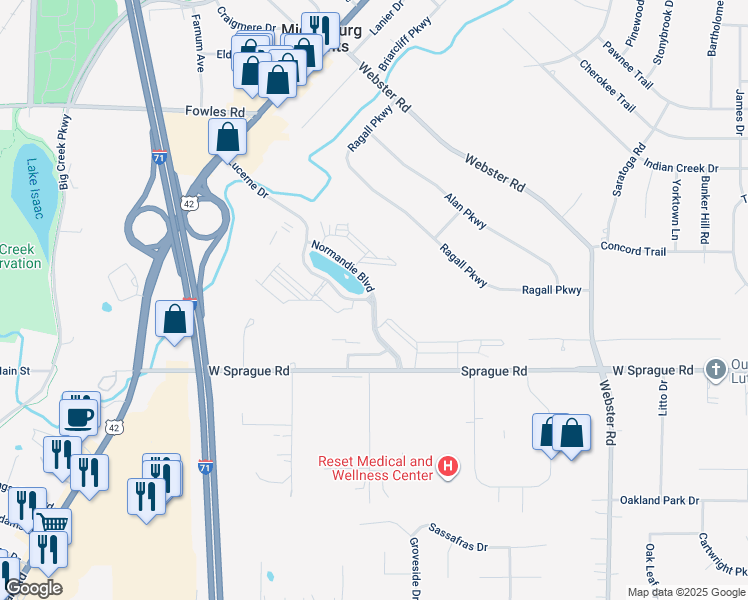 map of restaurants, bars, coffee shops, grocery stores, and more near in Middleburg Heights