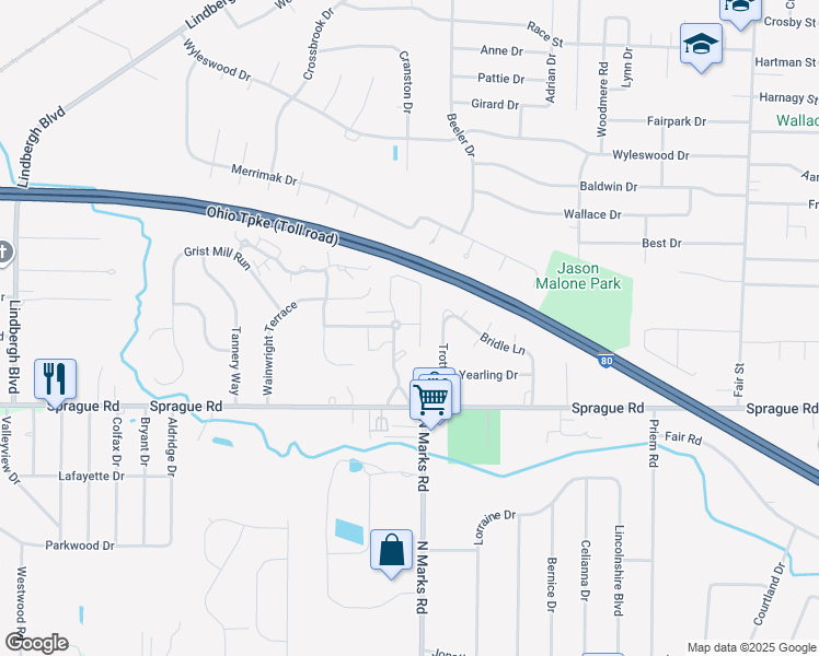 map of restaurants, bars, coffee shops, grocery stores, and more near 23004 Chandlers Lane in Olmsted Falls