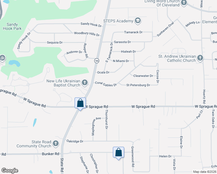 map of restaurants, bars, coffee shops, grocery stores, and more near 4742 Coral Gables Drive in Parma