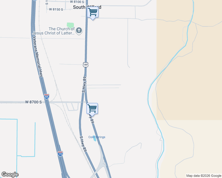 map of restaurants, bars, coffee shops, grocery stores, and more near 8615 U.S. 89 in Willard