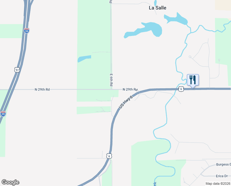 map of restaurants, bars, coffee shops, grocery stores, and more near 602 North 29th Road in LaSalle