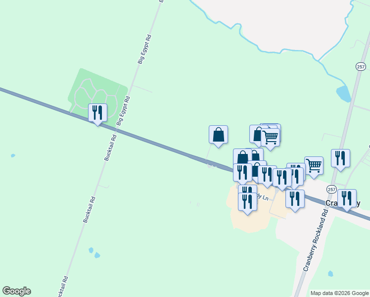 map of restaurants, bars, coffee shops, grocery stores, and more near 6845 U.S. 322 in Franklin