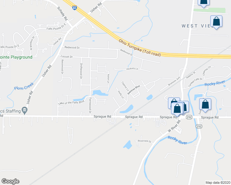 map of restaurants, bars, coffee shops, grocery stores, and more near 9983 Magnolia Drive in Olmsted Falls