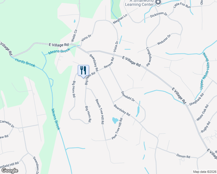 map of restaurants, bars, coffee shops, grocery stores, and more near 305 Beardsley Road in Shelton