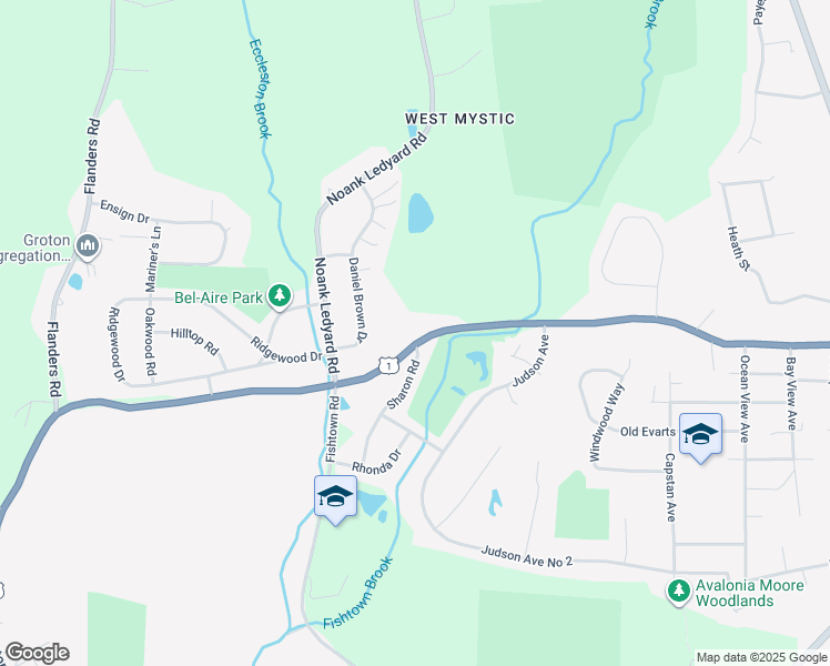 map of restaurants, bars, coffee shops, grocery stores, and more near 650 New London Road in Groton