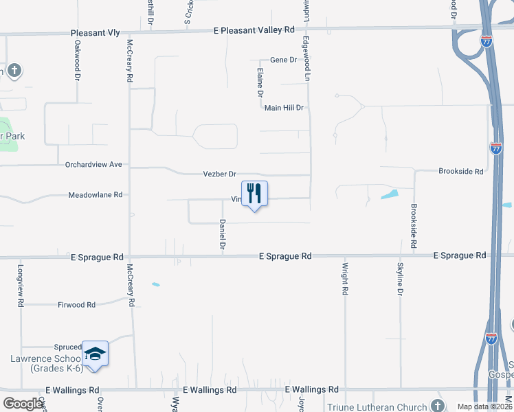 map of restaurants, bars, coffee shops, grocery stores, and more near 4020 Vincent Dr in Seven Hills