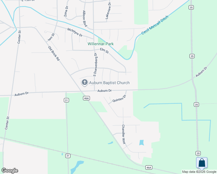 map of restaurants, bars, coffee shops, grocery stores, and more near 1508 Quinten Drive in Auburn