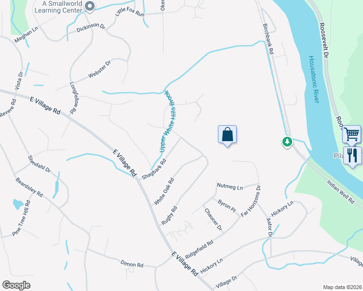 map of restaurants, bars, coffee shops, grocery stores, and more near 62 Rugby Road in Shelton