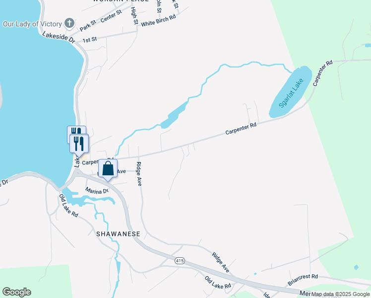 map of restaurants, bars, coffee shops, grocery stores, and more near 41 Carpenter Rd in Harveys Lake