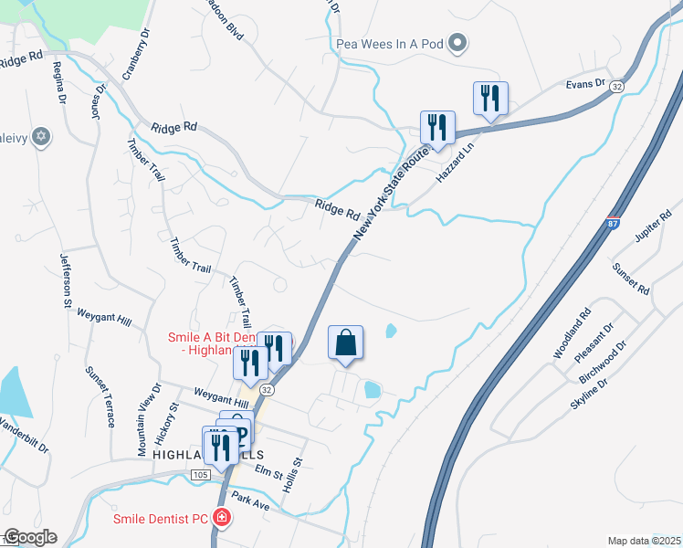 map of restaurants, bars, coffee shops, grocery stores, and more near 3 Spring Lake in Woodbury