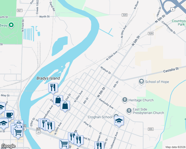 map of restaurants, bars, coffee shops, grocery stores, and more near 706 4th Street in Fremont