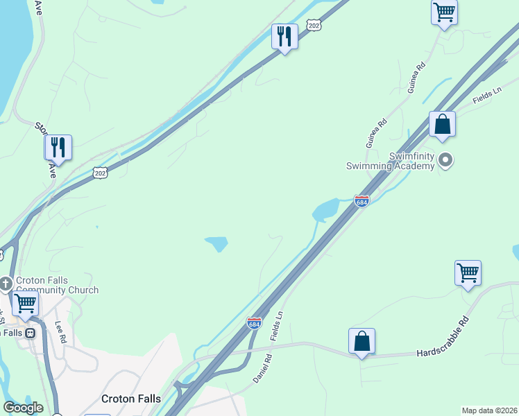 map of restaurants, bars, coffee shops, grocery stores, and more near 32 Reed Road in Croton Falls