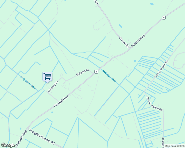 map of restaurants, bars, coffee shops, grocery stores, and more near 1045 Pulaski Highway in Goshen
