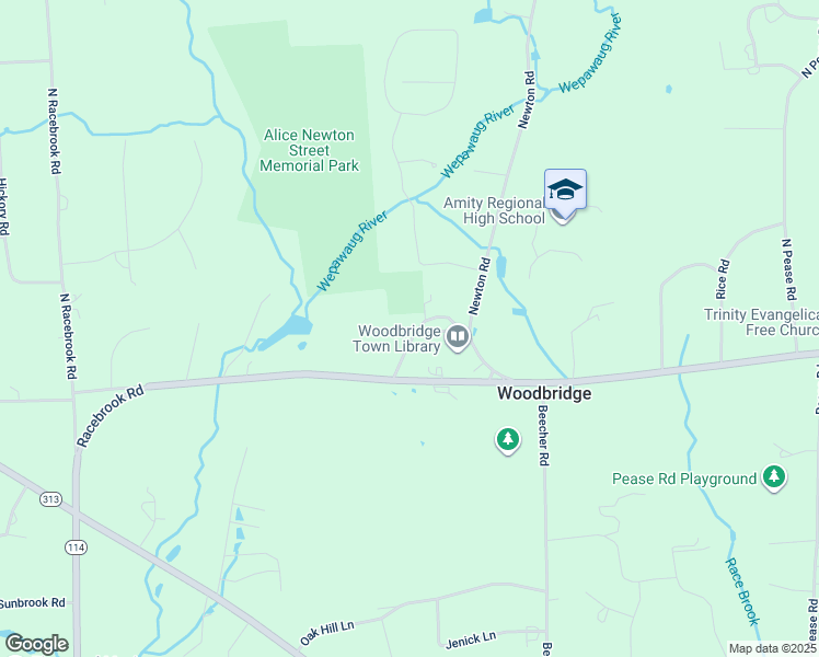 map of restaurants, bars, coffee shops, grocery stores, and more near 11 Meetinghouse Lane in Woodbridge