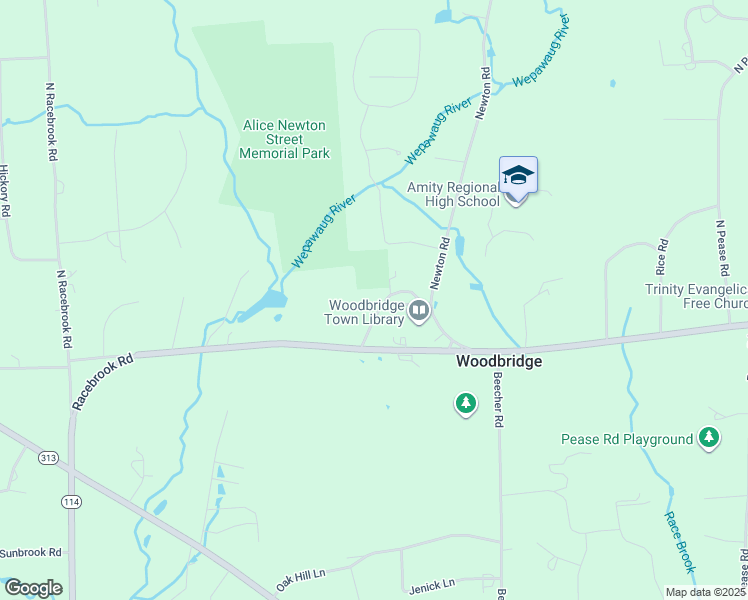 map of restaurants, bars, coffee shops, grocery stores, and more near 11 Meetinghouse Lane in Woodbridge