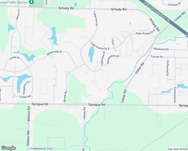 map of restaurants, bars, coffee shops, grocery stores, and more near 9410 Ravinia Drive in Olmsted Falls