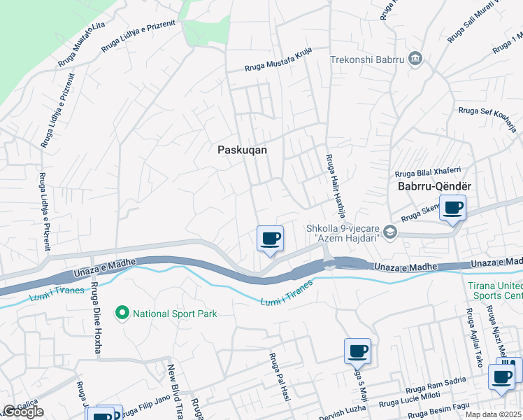 map of restaurants, bars, coffee shops, grocery stores, and more near Rruga Misto Mame in Paskuqan