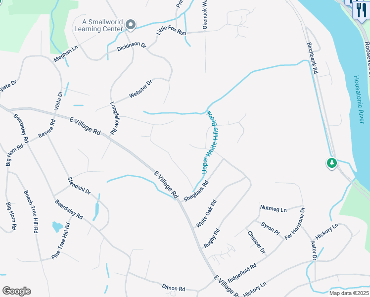 map of restaurants, bars, coffee shops, grocery stores, and more near 100 Rugby Road in Shelton