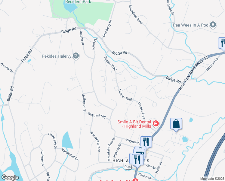 map of restaurants, bars, coffee shops, grocery stores, and more near 15 Butternut Court in Woodbury