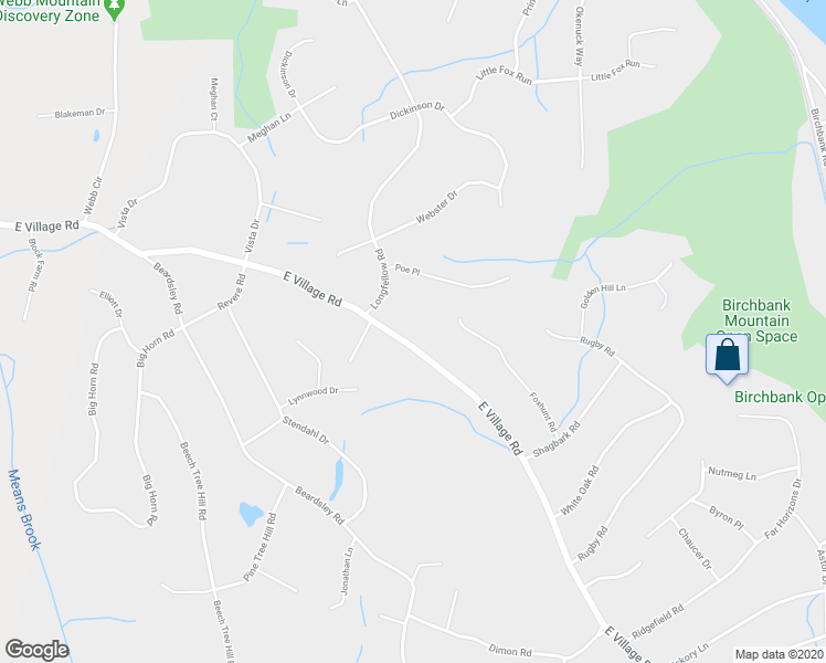 map of restaurants, bars, coffee shops, grocery stores, and more near 269 East Village Road in Shelton