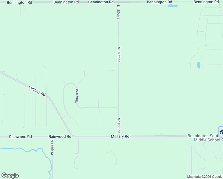 map of restaurants, bars, coffee shops, grocery stores, and more near 10510 North 180th Street in Bennington